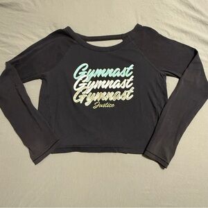 Justice Black Gymnast Crop Top
